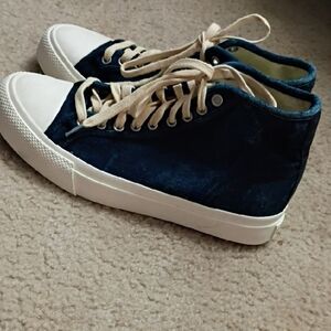 Ralph Lauren Double RRL May-port Hi Top Indigo Sneakers SZ 5